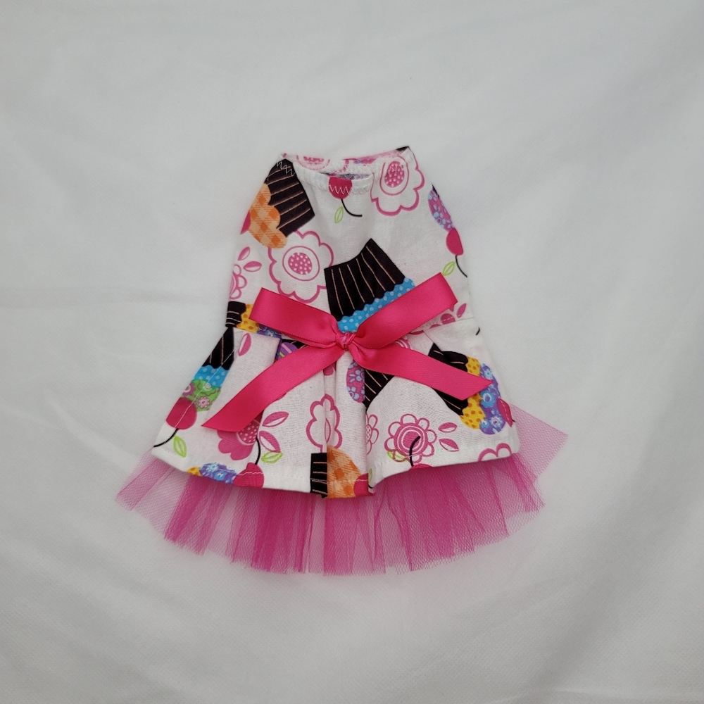Handmade Cupcake Tulle Dog Dress for XXS-XS